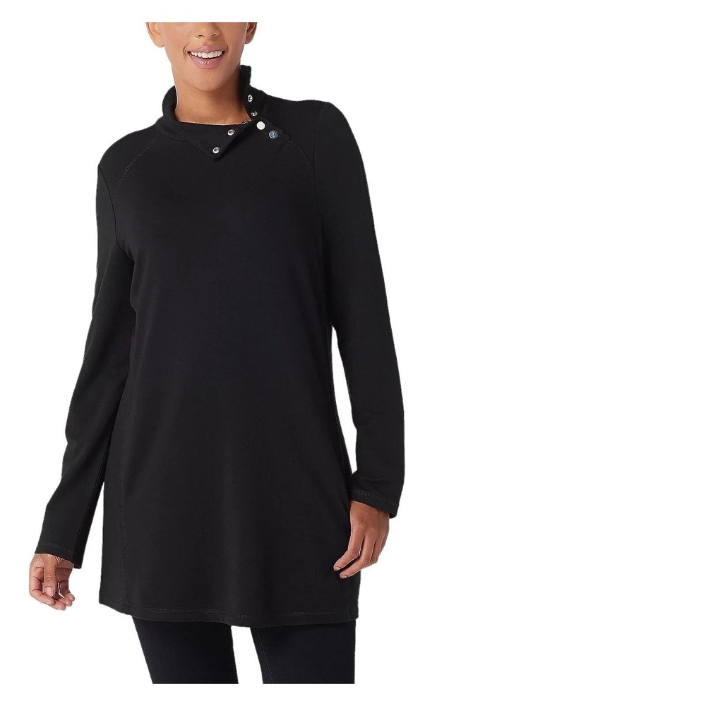 Susan Graver Black Weekend Cotton Modal French Terry Tunic Sz L NEW